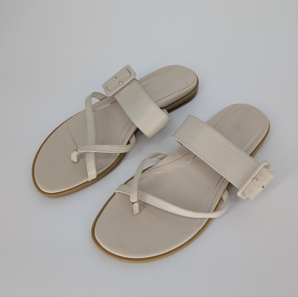 Vionic Julep Toe-Post Sandal | Size 10 | Cream Off-White Buckle Strap Spring